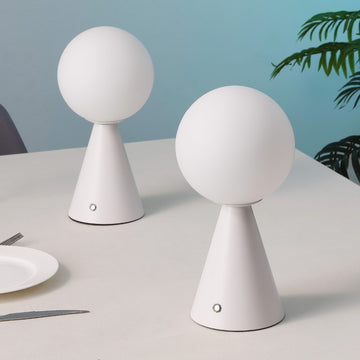 Macie 11.75" Modern Minimalist Globe Rechargeable/Cordless Dimmable Integrated LED Table Lamp with Touch Sensor
